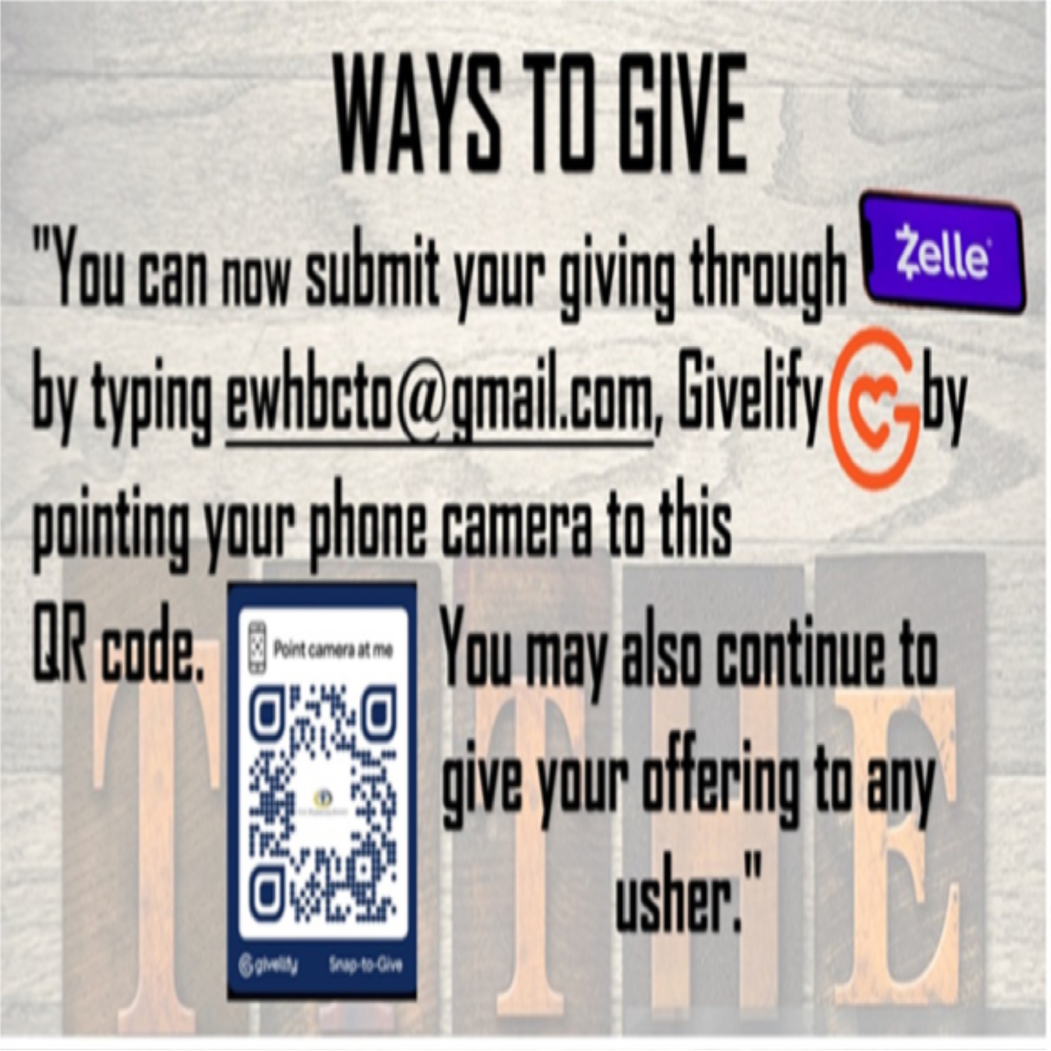 Giving Announcement